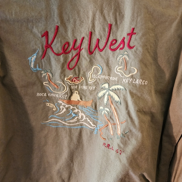 Vintage Ralph Lauren Polo Key West Khaki Green Embroidered Jacket Mens XL - Picture 4 of 12